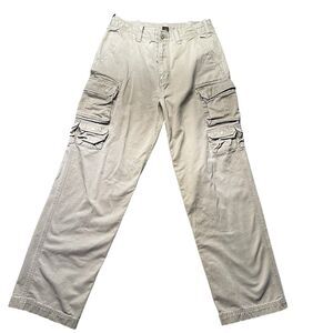 Urban Pipeline Cargo Pants Men’s 32x34 Beige Cotton Twill Multi Pocket Utility